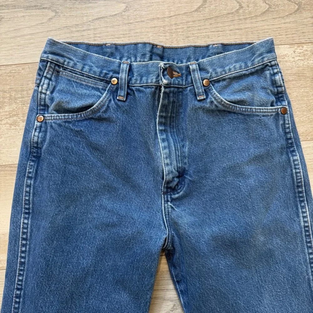 Vintage Y2K Wrangler 980DEN Straight Leg Blue Jeans 31x32 90s Western Cowboy
